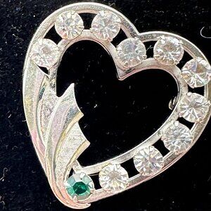 Vintage Catamore Silver-tone 12K Gold Filled Heart Shaped Brooch
